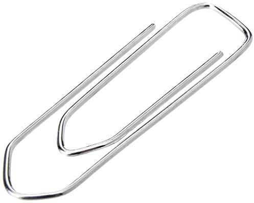 Whitecroft Essentials 33521 Value Extra Large No Tear Paperclip (Pack of 1000)