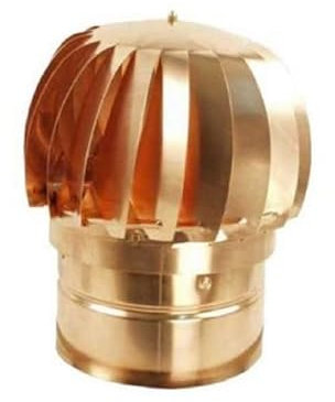 COMIGNOLO GIREVOLE RAME TONDO FUMAIOLO ASPIRATORE CANNE FUMARIE (cm 10 diametro)