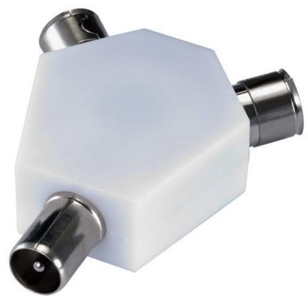 World of Data 2 Way TV Aerial Splitter - Low Loss Adapter - Joiner - Coax - Coaxial - Television - Y-Splitter
