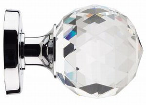 crystal cut glass mortice door knob 50mm rose polished chrome from e-hardware (Price is per pair)