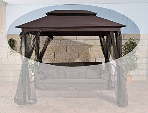 CLP Ersatzdach Für Hollywoodschaukel Kenia I Wetterschutz Für Hollywoodschaukel I Sonnendach Hängeschaukel Kenia, Farbe:braun