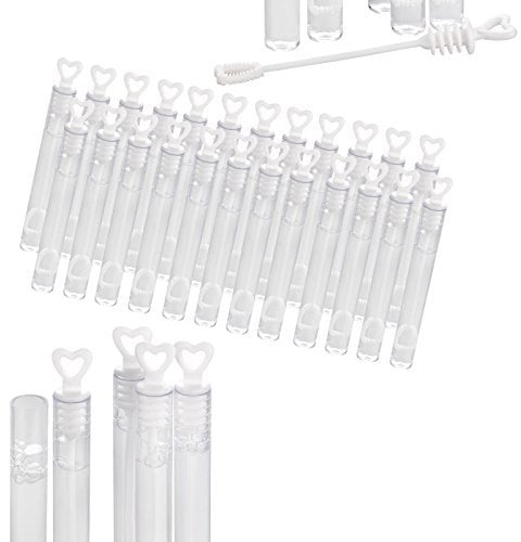 48x Seifenblasen Wedding Bubbles mit Herzgriff für Hochzeiten