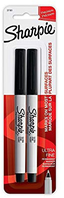 Sharpie Permanent Marker mit ultrafeiner Spitze, 2 Stück, schwarz