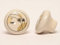 Möbelknopf Schrankgriff Schubladengriff Porzellan Creme mit Muster ø 32mm