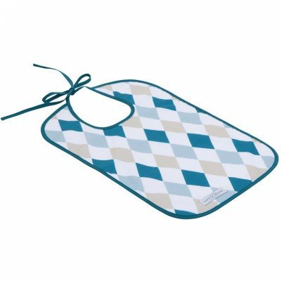 LITTLE DUTCH 3598 Lätzchen XL mint-beige Motiv: Rauten