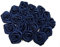 Rosen 3 cm x 10 Stück Satinrosen Aufnäher Deko Blumen Röschen zum Basteln Hochzeit kleine Rosenköpfe Farbe: Dunkel Blau Navy 370