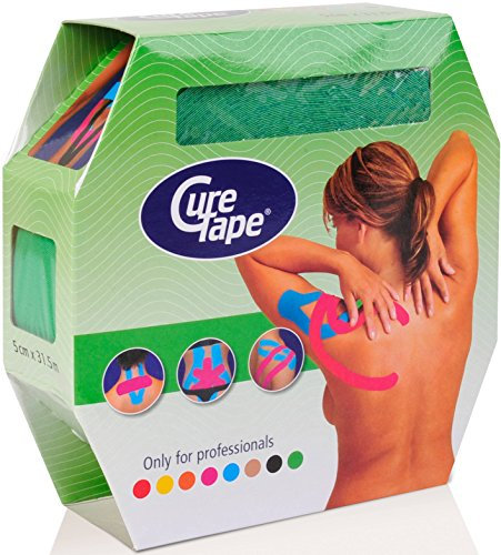 CureTape® Kinesiologie Tape (5 cm x 31,5 m) | Wasserfest und latexfreies Kinesiotapes | Kinesiotape mit TÜV-Zertifikat | Sporttape für den Profi | Physio Tape für Verletzungen & Beschwerden | Grün