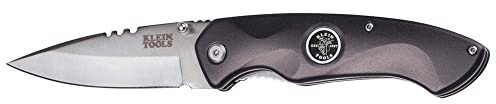 Klein Tools Electrician's Pocket Knife, Silver, 44201, 440A Stainless Steel & Anodized Aluminum