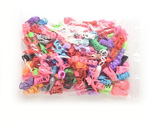 keepingup 60 Pairs Different High Heel Shoes Boots for Barbie Doll Dresses Clothes
