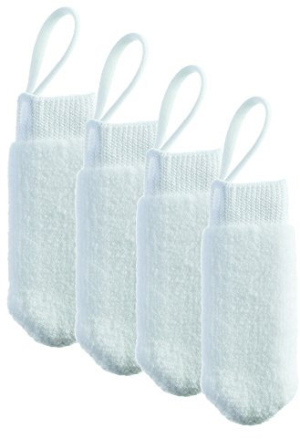 Petosan Mikrofaser-Fingerbürste Mundreiniger für Hunde, 4 Stück, batteriebetrieben, Weiß