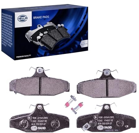 HELLA 8DB 355 009-571 Bremsbeläge - mit akustischer Verschleißwarnung | Kompatibel mit: GM KOREA KORANDO, KORANDO Cabrio, MUSSO, SSANGYONG KORANDO, KORANDO Cabrio, MUSSO, MUSSO SPORTS