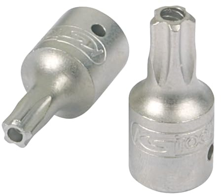 KS Tools 911.1476-E 1/4 Bit-Stecknuss Fünfstern mit Bohrung, TS