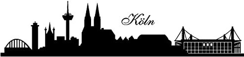 Samunshi® Wandtattoo Köln Skyline Stadion 120 x 27cm schwarz
