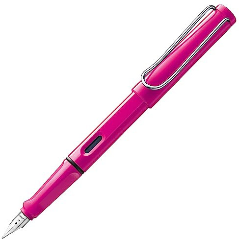 Lamy Safari Füllfederhalter, elegantes Design, coole Stifte, beste Stifte für glattes Schreiben, Journaling und Kalligraphie, für Linkshänder, Rosa