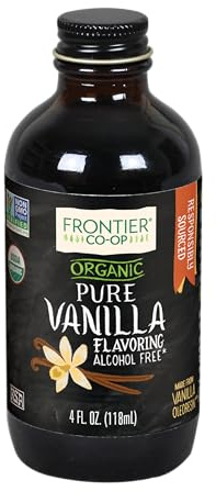 Frontier Co-op Organic Pure Vanilla Flavoring, 4 fl oz - For Baking, Homemade Coffe Syrups, and Beverages