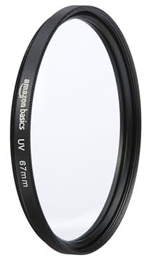Amazon Basics 67 mm Runder UV-Schutzfilter für klarere Bilder, Schützt vor Staub, Schmutz und Kratzern