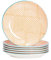 Nicola Spring Patterned Dinner Plates - 255mm (10 Inches) - Orange Print Design - Box Of 6