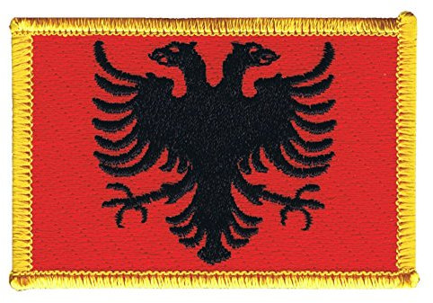 Flaggenfritze Flaggen Aufnäher Albanien Fahne Patch + gratis Aufkleber
