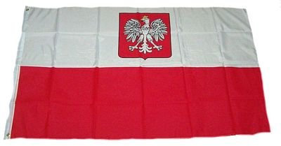 Fahne / Flagge Polen mit Wappen NEU 90 x 150 cm