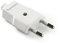 FAMATEL – Clavija sin TT | Latón niquelado | TT | Ø4 mm | 10A | 250V | Fácil instalación | Protección infantil | Blanco