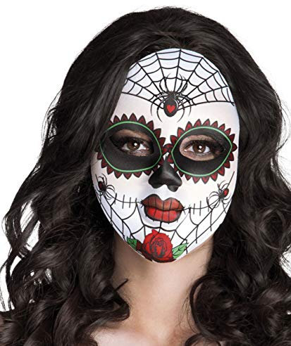 Boland - Masque Miss Dia De Los Muertos Adulte Blanc, Taille Unique 97521