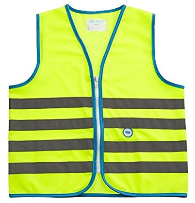 Wowow Fun-Warnweste für Kinder, grün fluoreszierend, Größe L (+10 J.)