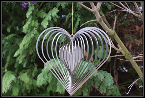 Windspiel Herz/Weihnachtsdeko Herz/Edelstahl (Herz groß 240 mm)
