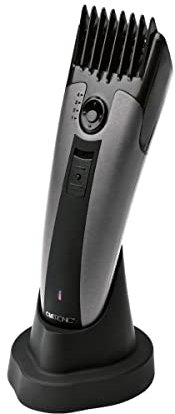 Clatronic Barttrimmer Herren | Haarschneidemaschine | 3 mm (ohne Kammaufsatz) 5, 9, 13, 16 mm (mit Kammaufsat) | Akkubetrieb | LED-Ladeanzeige | Edelstahl-Präzisions-Scherkopf | HSM/R 3313 schwarz