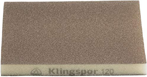 Klingpsor 125281 SW 501, Schleifschwamm, flexibel, beschichtet auf 2 Seiten, 123X96X12,5, 120, 100, 100 Stück
