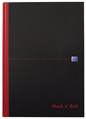 Oxford Black n' Red Notizbuch, A4, fester Einband, Hardcover 1 Stück A5 Schwarz