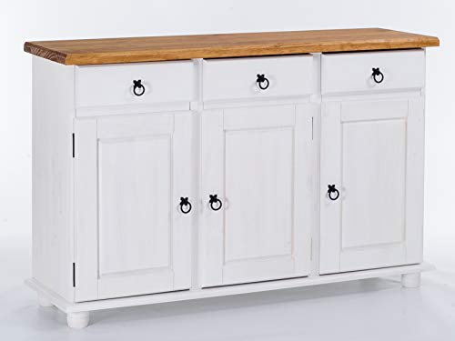 Sideboard Honig Weiss Rio Classico Esszimmer Holz Pinie Massivholz Echtholz Farbe wählbar Brasilmöbel