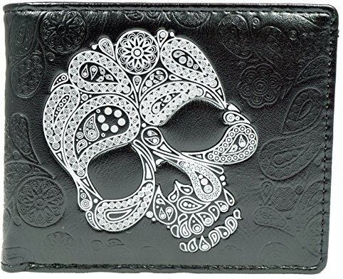 SHAGWEAR ® Geldbörse Portemonnaie Herren Geldbeutel Herren Portmonee Designs: (Totenkopf Abstrakt/Abstract Skull)