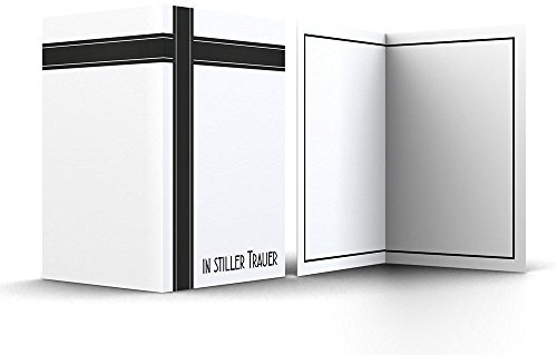25 Beileidskarten,Trauerkarten In stiller Trauer(schwarz weiß), A6,