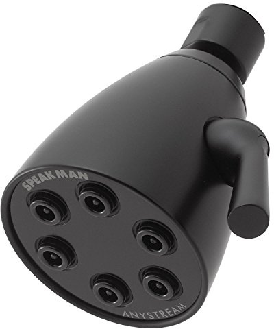 Speakman S-2252-MB Signature Brass Icon Anystream High Pressure Adjustable Shower Head, Matte Black