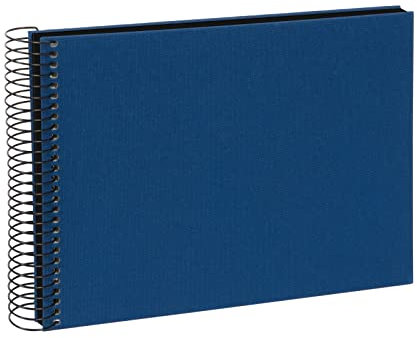 goldbuch Spiralalbum Bella Vista, Erinnerungsalbum aus Leinen mit Spiralbindung, Fotoalbum mit 40 schwarze Seiten, Fotobuch zum Einkleben, Foto Album, blau, ca. 24 x 17 x 2,8 cm