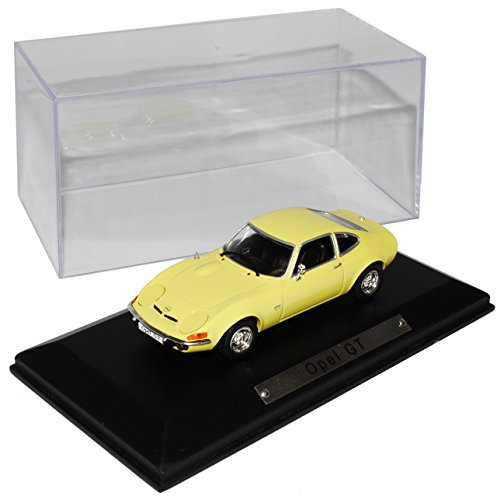 Opel GT Coupe Gelb 1/43 Atlas Modell Auto mit individiuellem Wunschkennzeichen