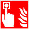 LEMAX® Aufkleber Brandschutzzeichen, Brandmelder F005 DIN EN ISO 7010 Folie selbstklebend rot/weiß 200x200mm