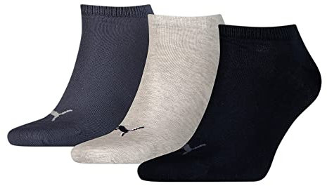 Puma Sneaker Chaussettes, Bleu Marine/Gris/Bleu, 43/46 (Lot de 3) Unisexe