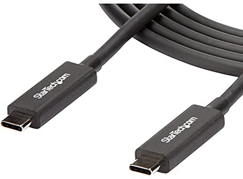 StarTech.com Thunderbolt 3 Cable - 6 ft / 2m - 4K 60Hz - 40Gbps - USB C to USB C Cable - Thunderbolt 3 USB Type C Charger (TBLT3MM2MA)
