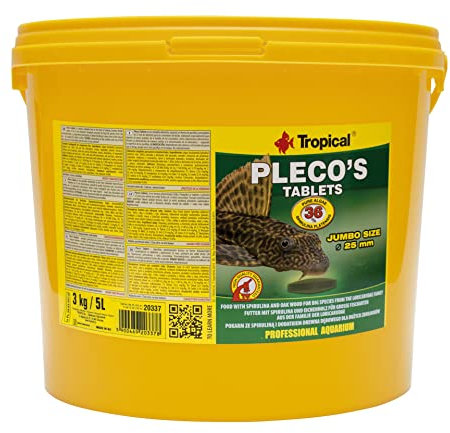 PLECO'S TABLETS 5L / 3kg - sinking food tablets with spirulina & oak meal for large catfish (loricariidae family)