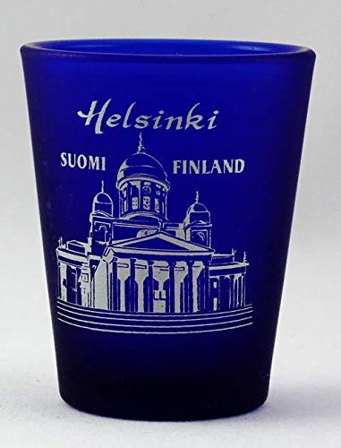 Finlande Helsinki Bleu cobalt dépoli Verre à liqueur
