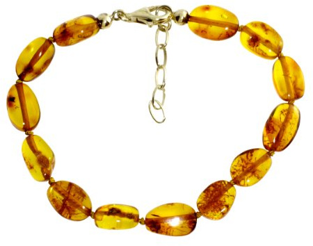 Ostsee-Schmuck Damen-Armband 925/000 Sterlingsilber vergoldet mit Bernstein 001 213043 1820