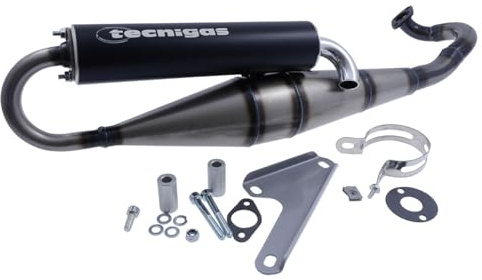 TECNIGAS Next-R Auspuff kompatibel mit Aprilia SR50 Funmaster, SR50 Racing | 2T-Roller-Sportauspuff, Aprilia-Motor, 50ccm/70ccm Sportzylinder; kompatibel mit Aprilia SR50 Sport, Suzuki Katana 50 AA