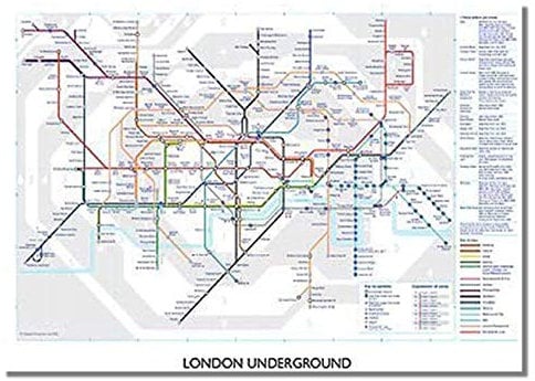 London Underground Map – Route – A4 Poster – Kunstdruck – Bild – Art