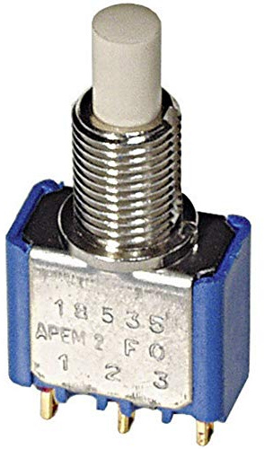 APEM 18545CD Druckschalter, 30 V/DC, 0,1 A, 2 x On/(On) Rückruf, 1 Stück