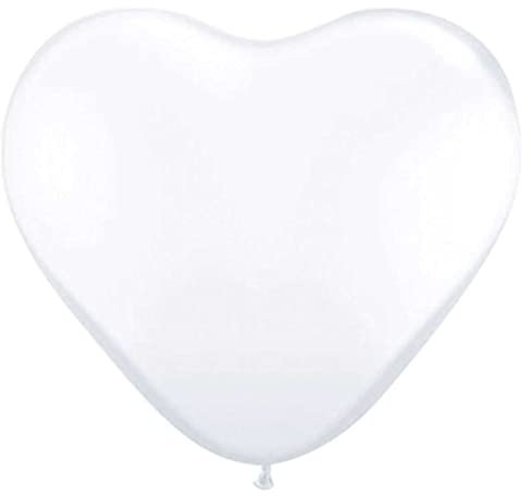 Ballon Herz, weiss,30 cm, 8 Stück