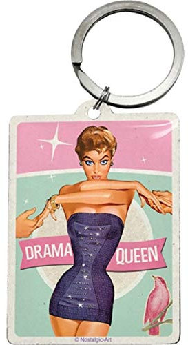 Nostalgic-Art 47030 Say it 50's Drama Queen, Schlüsselanhänger, 6 x 4,5 cm