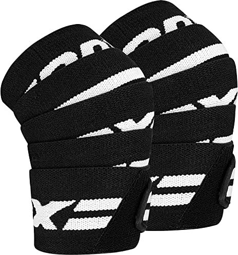 RDX Genouillère Bandage Musculation Fitness Protège Genou,Approuvé par IPL et USPA,Sangles de Genou pour Haltérophilie Entraînement, Powerlifting, Squats,Élastique Sport Knee Wraps
