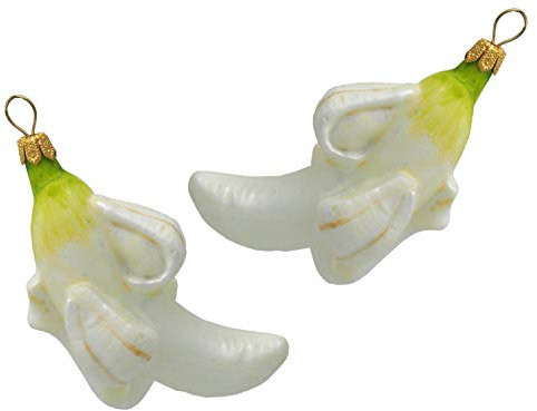 Unbekannt 2X Bananen Glas Christbaumschmuck Deko Adventskranz Baumschmuck Tischdeko