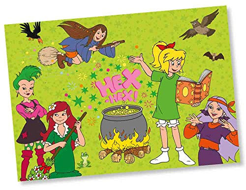 Bibi Blocksberg 6 Platzsets Kinderparty und Kindergeburtstag von DH-Konzept // Hexe Tischdecke Platz Sets Streiche Party Set Marita Florian Moni